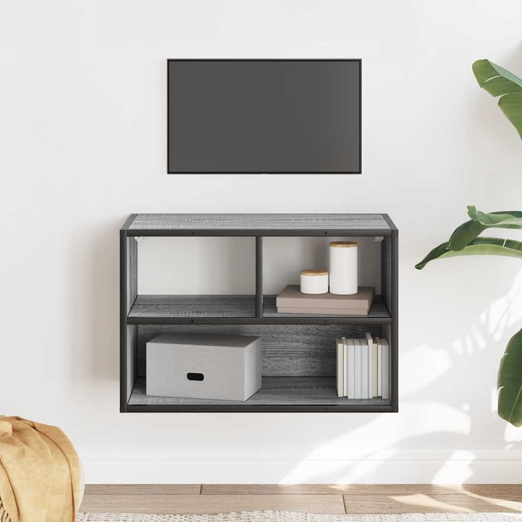 VidaXL Tv-meubel 60x31x39,5 cm bewerkt hout metaal grijs sonoma eiken