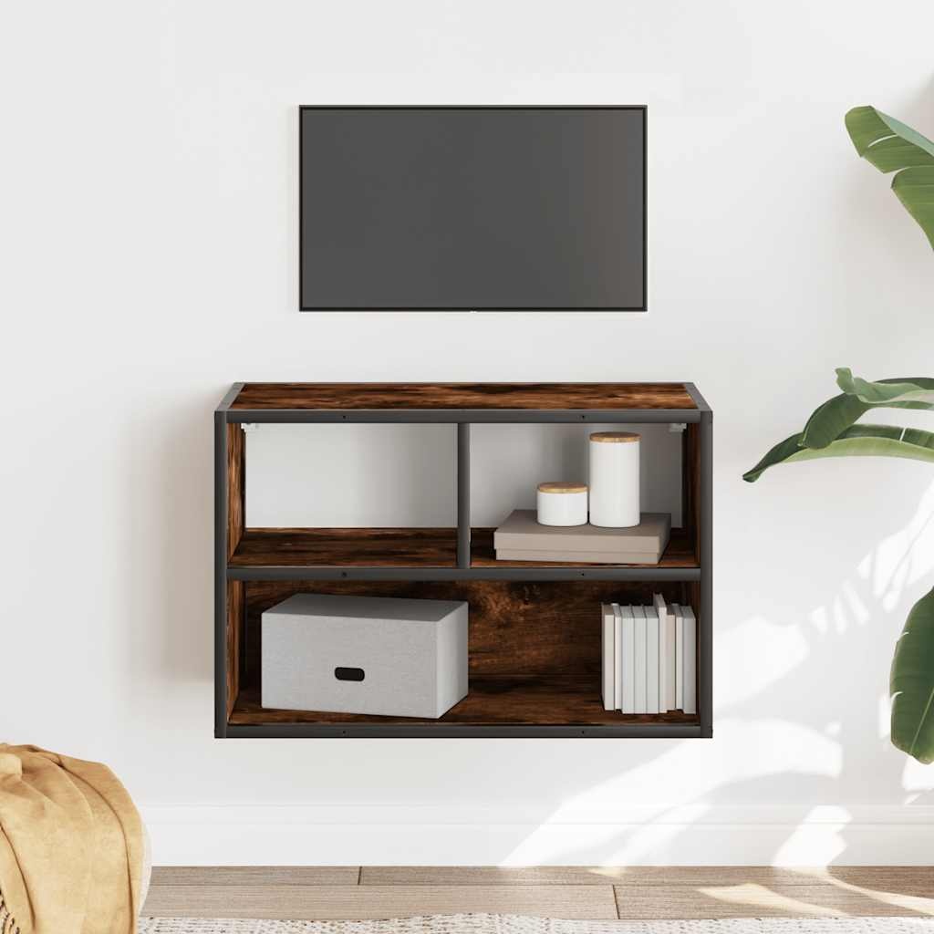 VidaXL Tv-meubel 60x31x39,5cm bewerkt hout metaal gerookt eikenkleurig