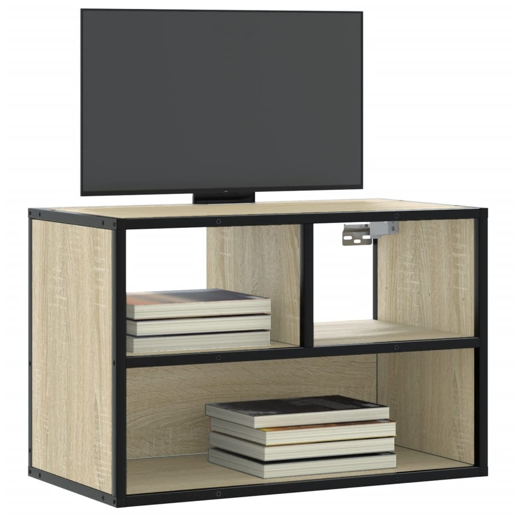 VidaXL Tv-meubel 60x31x39,5 cm bewerkt hout metaal sonoma eikenkleurig