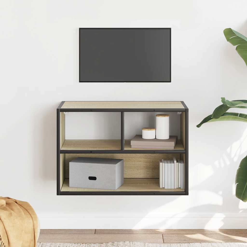 VidaXL Tv-meubel 60x31x39,5 cm bewerkt hout metaal sonoma eikenkleurig