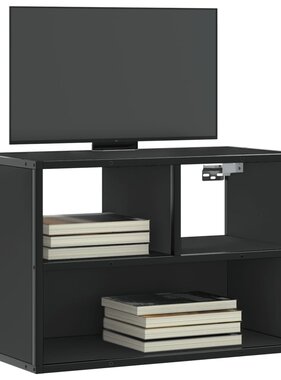 VidaXL Tv-meubel 60x31x39,5 cm bewerkt hout en metaal zwart