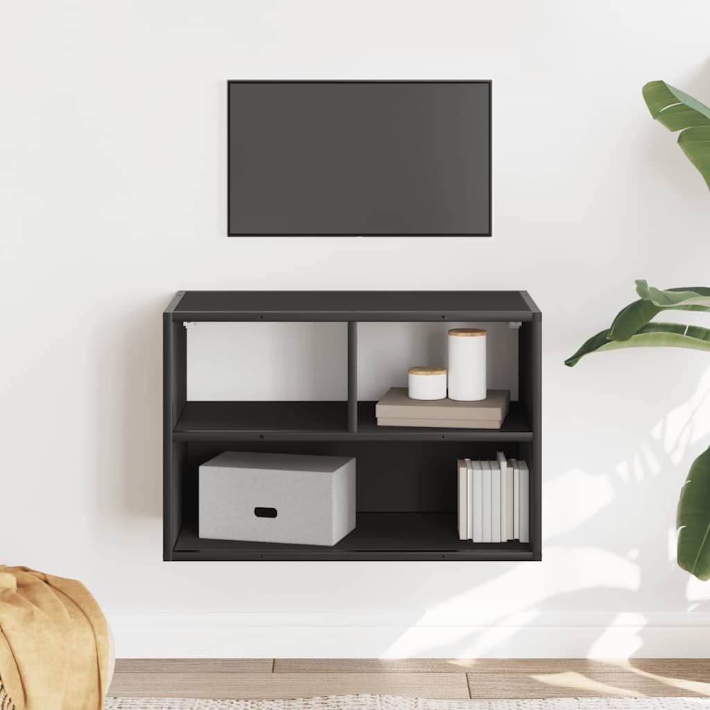 VidaXL Tv-meubel 60x31x39,5 cm bewerkt hout en metaal zwart