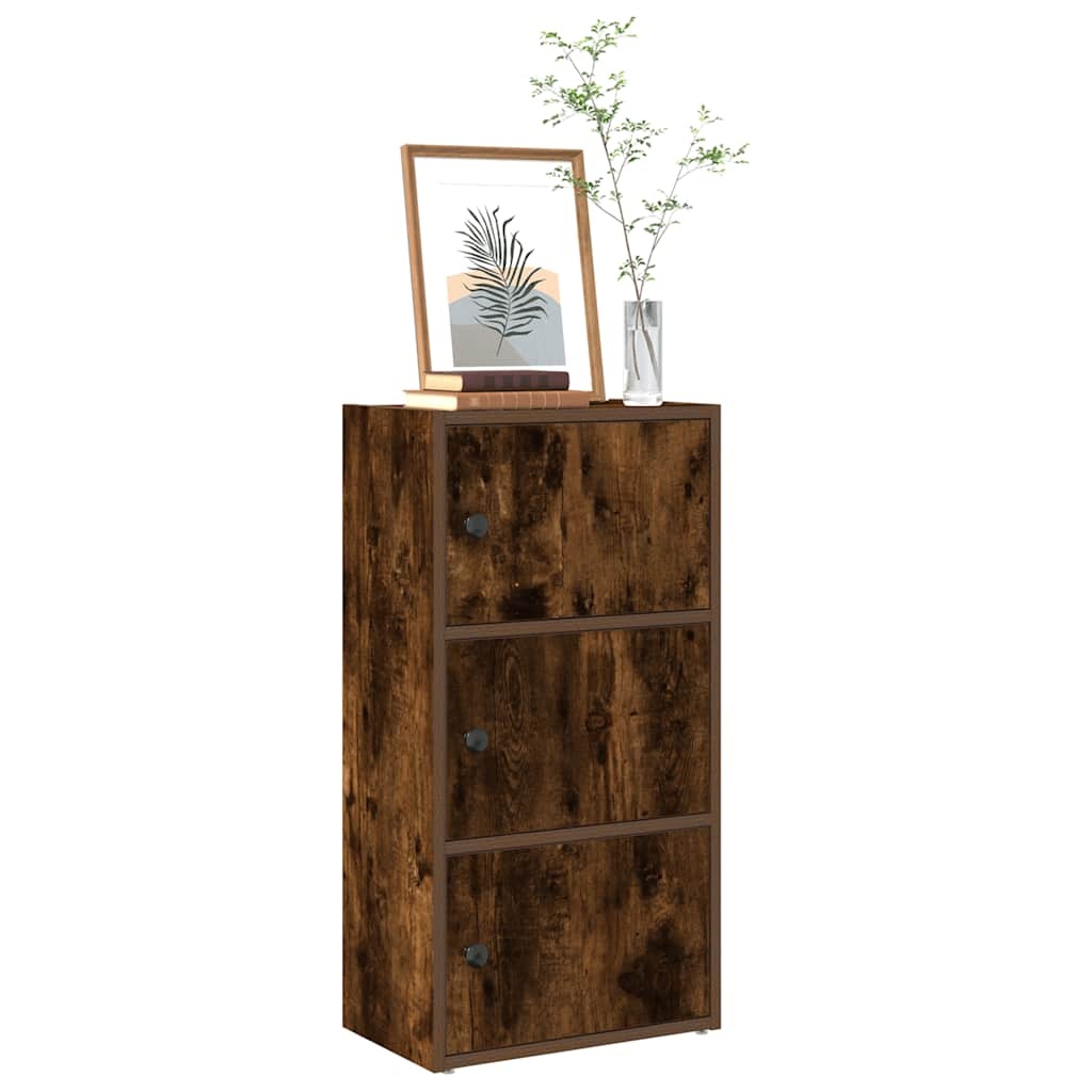 VidaXL Boekenkast 40x24x77 cm bewerkt hout gerookt eikenkleurig