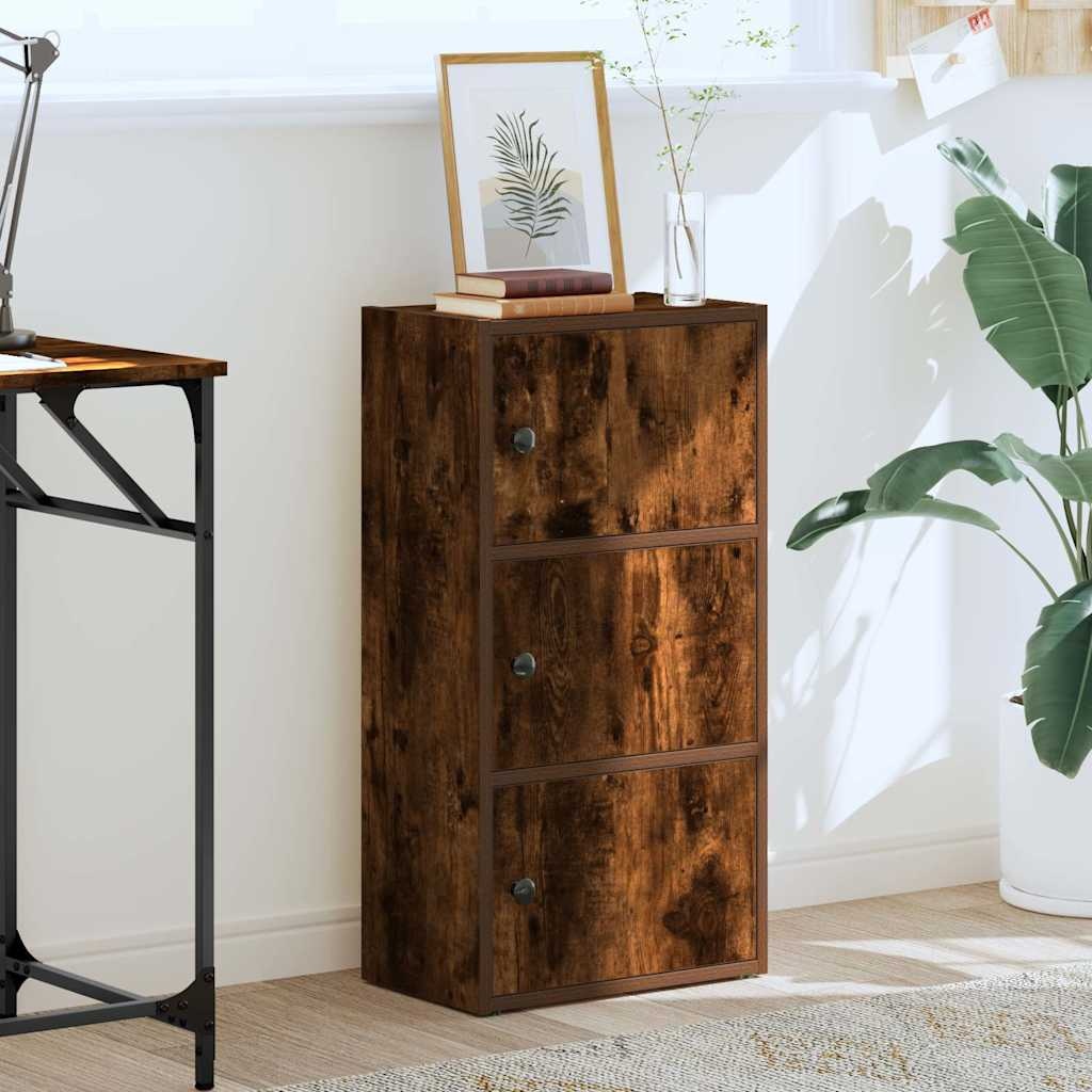 VidaXL Boekenkast 40x24x77 cm bewerkt hout gerookt eikenkleurig