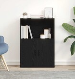 vidaXL Boekenkast 60x24x85 cm bewerkt hout zwart eikenkleurig