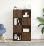 vidaXL Boekenkast 60x24x101,5 cm bewerkt hout bruin eikenkleurig