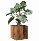 vidaXL Plantenbak 40x40x40 cm bewerkt hout oud houtkleurig