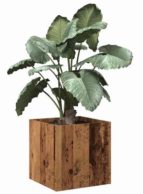 vidaXL Plantenbak 40x40x40 cm bewerkt hout oud houtkleurig