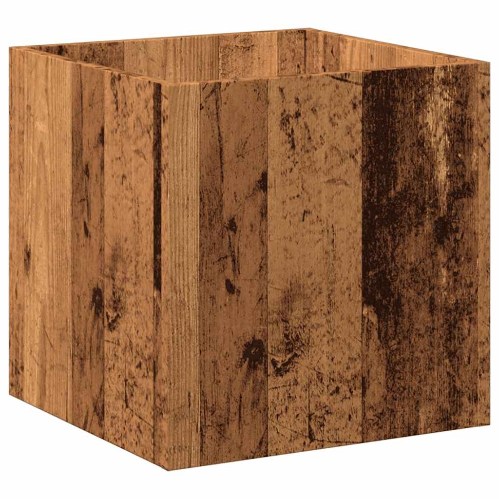vidaXL Plantenbak 40x40x40 cm bewerkt hout oud houtkleurig