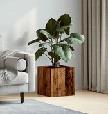 vidaXL Plantenbak 40x40x40 cm bewerkt hout oud houtkleurig