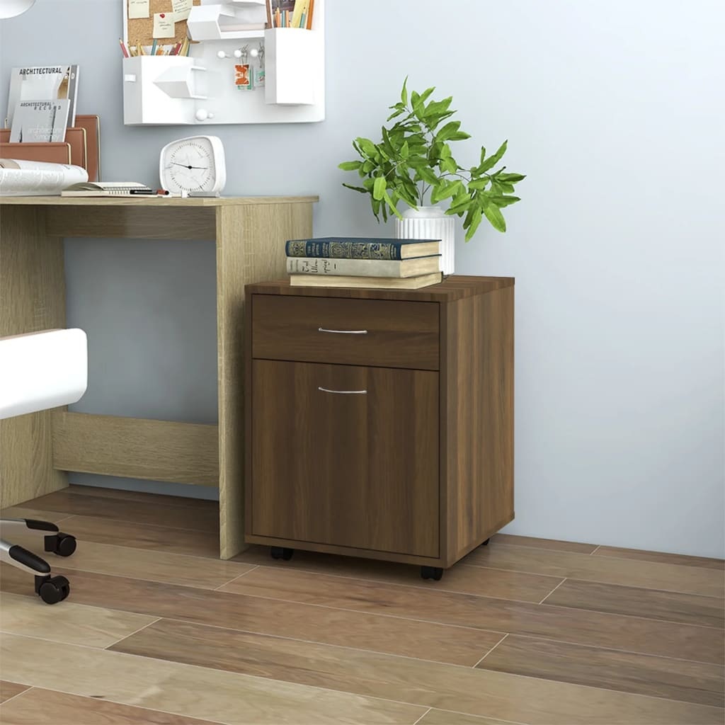 vidaXL Rolkast 45x38x54 cm bewerkt hout bruin eikenkleur