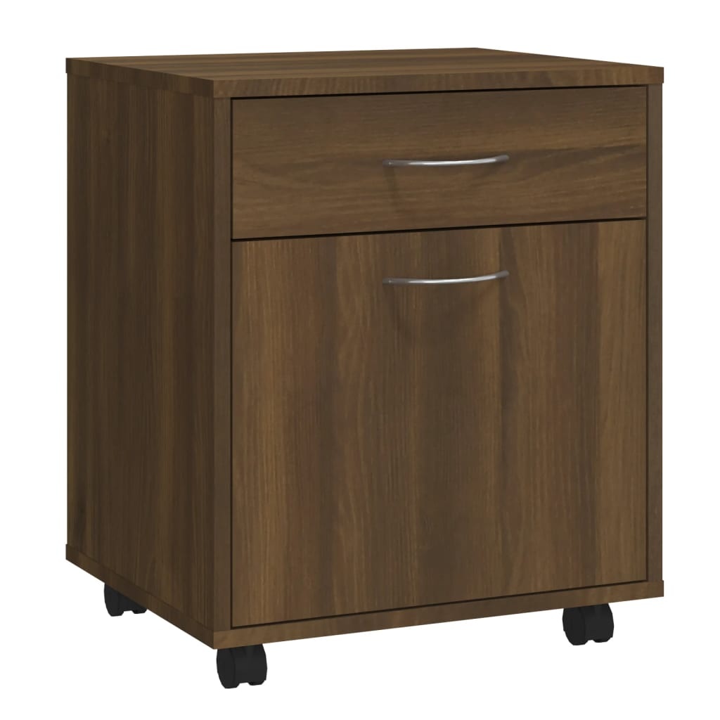 vidaXL Rolkast 45x38x54 cm bewerkt hout bruin eikenkleur
