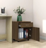 vidaXL Rolkast 45x38x54 cm bewerkt hout bruin eikenkleur