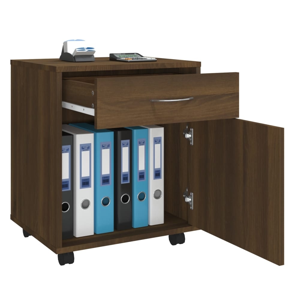 vidaXL Rolkast 45x38x54 cm bewerkt hout bruin eikenkleur