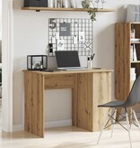 vidaXL Bureau 100x55x75 cm bewerkt hout artisanaal eikenkleur