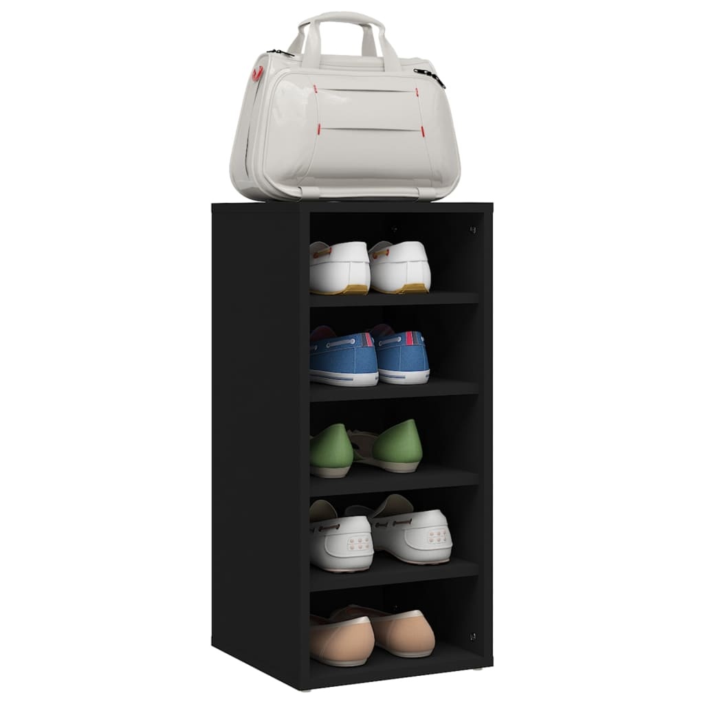 vidaXL Schoenenkast 31,5x35x70 cm spaanplaat zwart