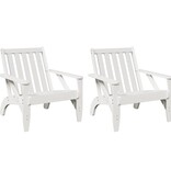 vidaXL Tuinstoelen Adirondack 2 st 75x77x77 cm massief grenenhout wit