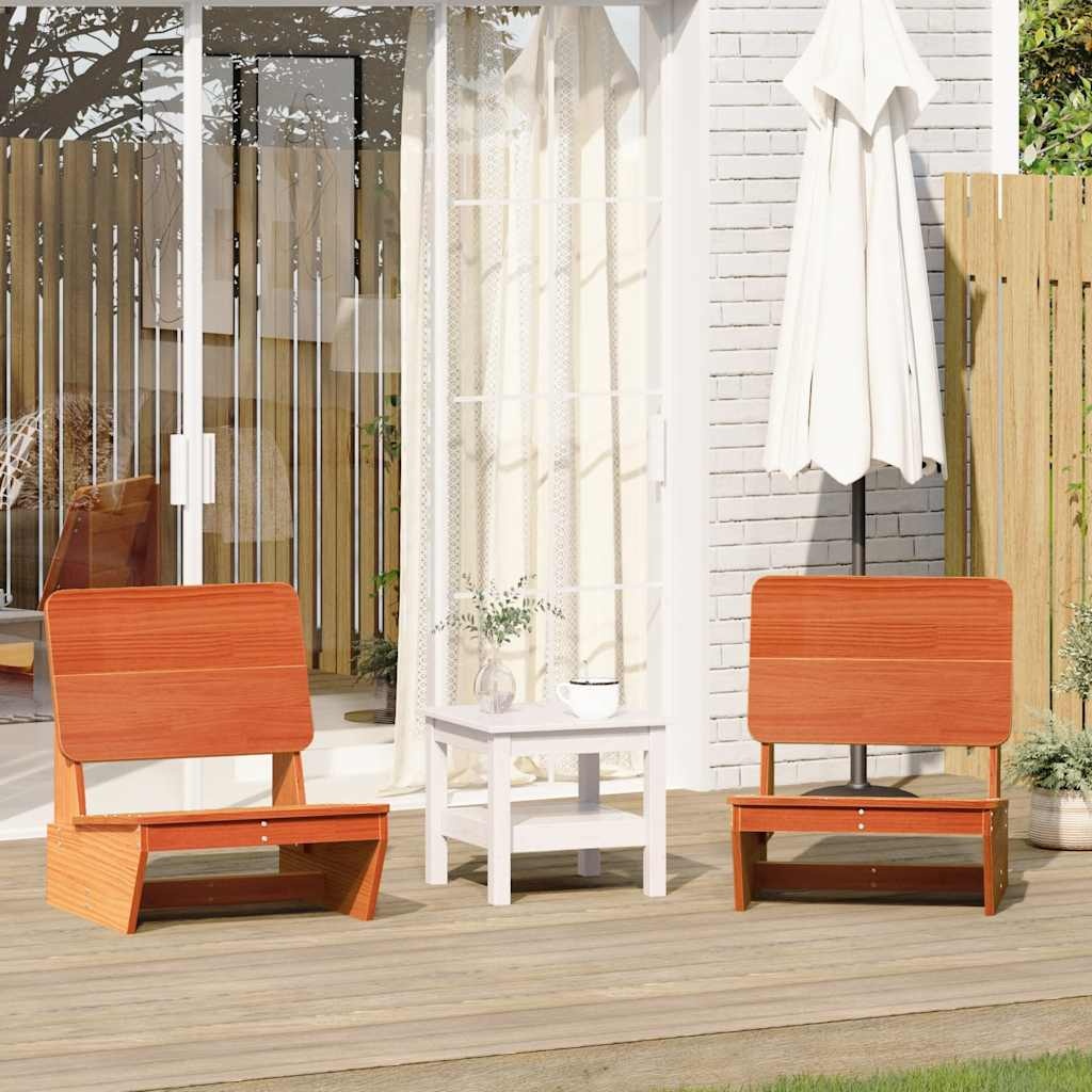 vidaXL Tuinstoelen 2 st 60x64x70,5 cm massief grenenhout wasbruin