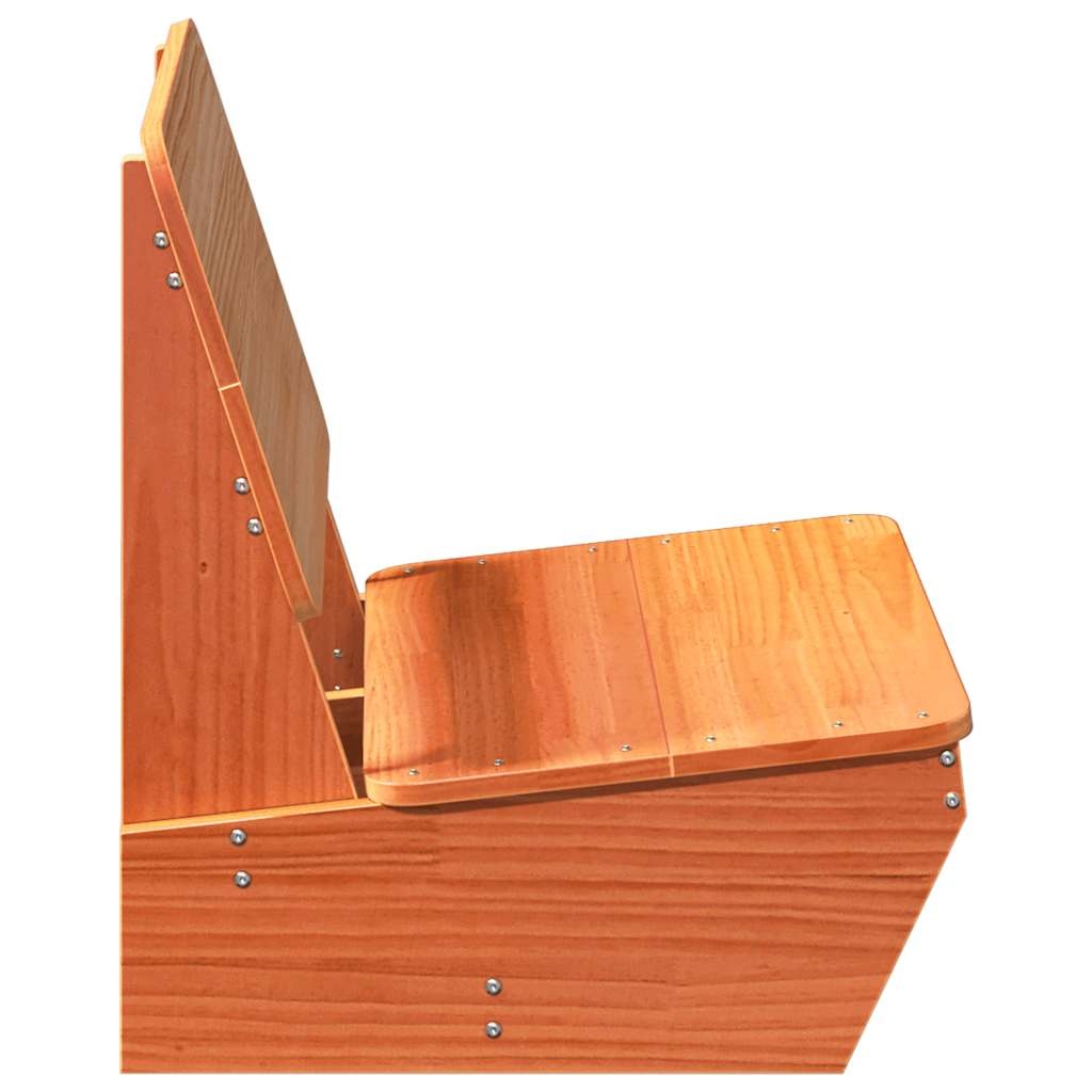 vidaXL Tuinstoelen 2 st 60x64x70,5 cm massief grenenhout wasbruin