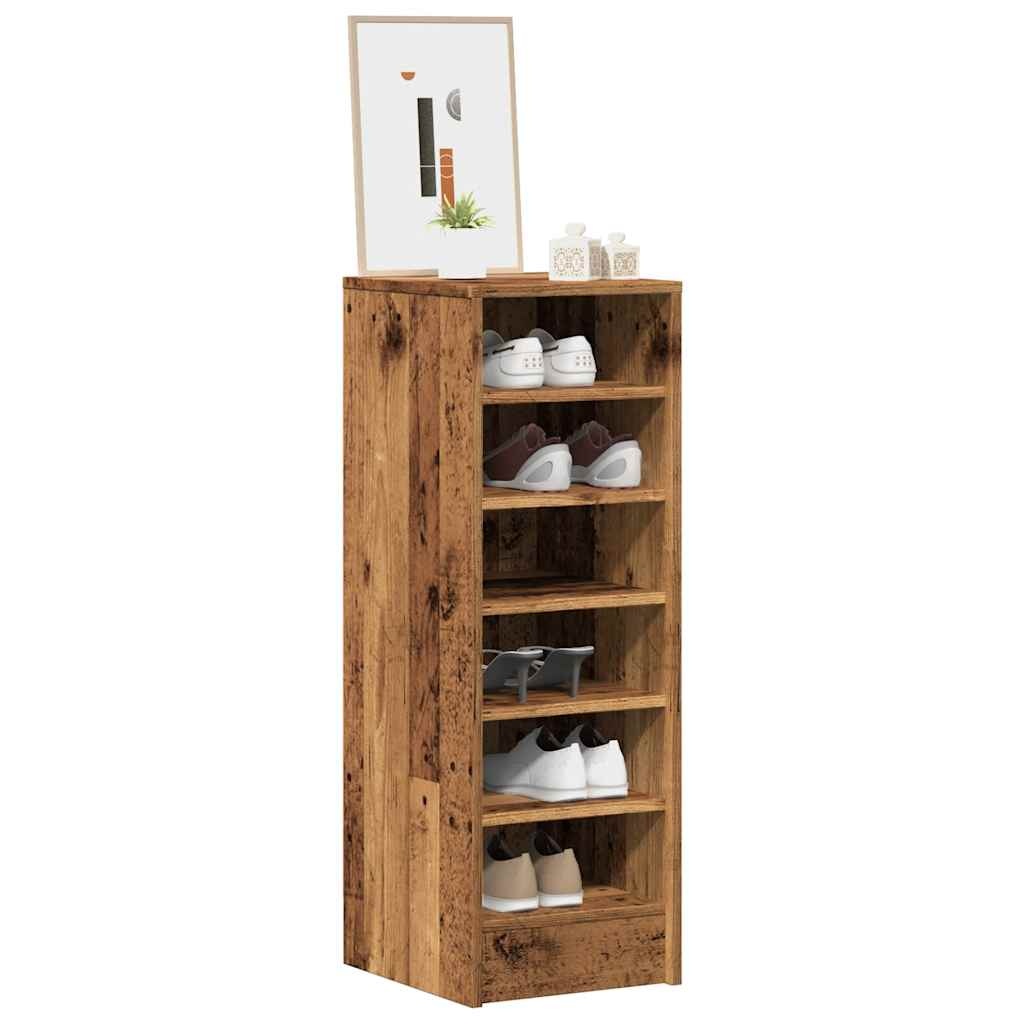 vidaXL Schoenenkast 32x35x92 cm bewerkt hout oud houtkleurig