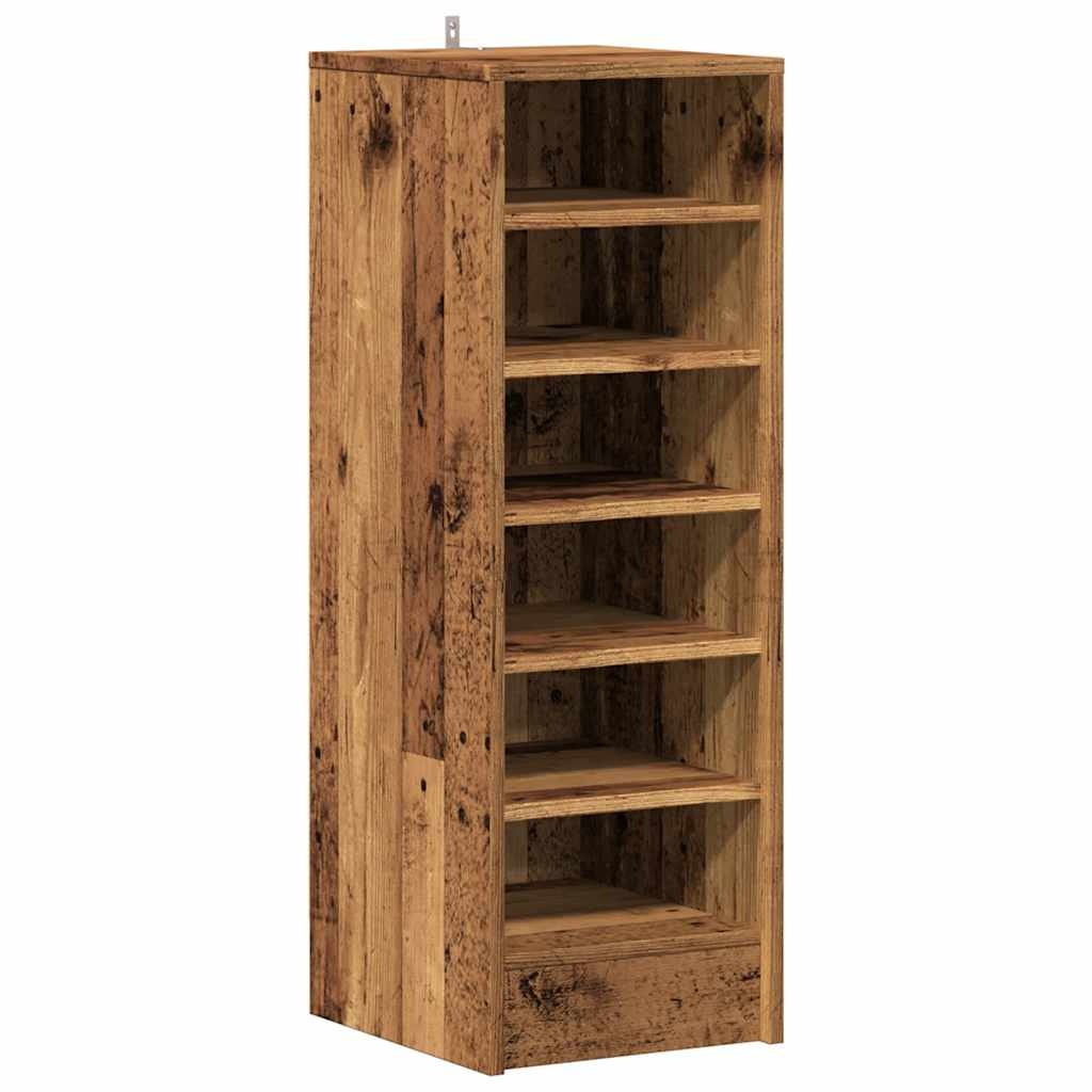 vidaXL Schoenenkast 32x35x92 cm bewerkt hout oud houtkleurig