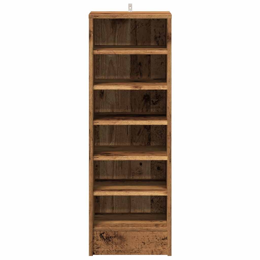 vidaXL Schoenenkast 32x35x92 cm bewerkt hout oud houtkleurig