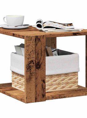 VidaXL Salontafel 40x40x30 cm bewerkt hout oud houtkleurig