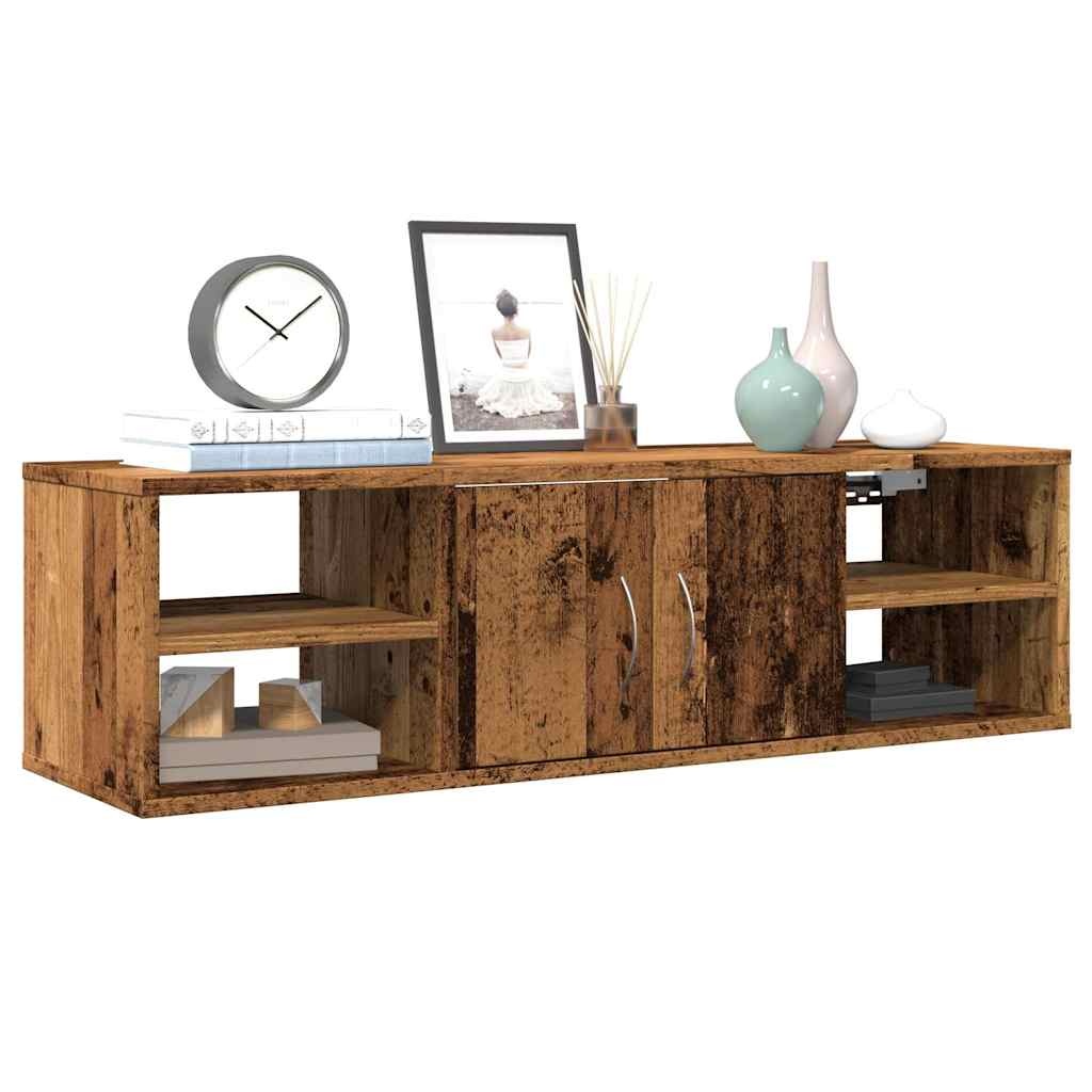 vidaXL Wandkast 102x30x29 cm bewerkt hout oud houtkleurig