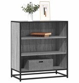 VidaXL Dressoir 68x35x76 cm bewerkt hout en metaal grijs sonoma