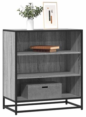 vidaXL Dressoir 68x35x76 cm bewerkt hout en metaal grijs sonoma
