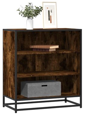 vidaXL Dressoir 68x35x76 cm bewerkt hout en metaal gerookt eiken
