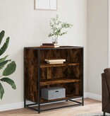 VidaXL Dressoir 68x35x76 cm bewerkt hout en metaal gerookt eiken