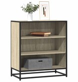 VidaXL Dressoir 68x35x76 cm bewerkt hout en metaal sonoma eikenkleur