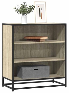 vidaXL Dressoir 68x35x76 cm bewerkt hout en metaal sonoma eikenkleur