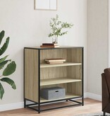VidaXL Dressoir 68x35x76 cm bewerkt hout en metaal sonoma eikenkleur