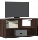 vidaXL Tv-meubel 80x31x39,5 cm bewerkt hout metaal bruin eikenkleurig