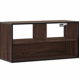 vidaXL Tv-meubel 80x31x39,5 cm bewerkt hout metaal bruin eikenkleurig