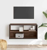 vidaXL Tv-meubel 80x31x39,5 cm bewerkt hout metaal bruin eikenkleurig