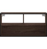 vidaXL Tv-meubel 80x31x39,5 cm bewerkt hout metaal bruin eikenkleurig