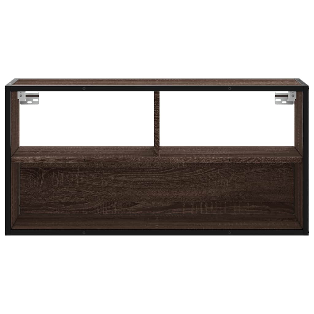 vidaXL Tv-meubel 80x31x39,5 cm bewerkt hout metaal bruin eikenkleurig