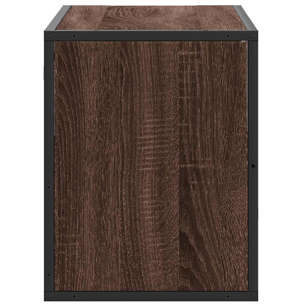 vidaXL Tv-meubel 80x31x39,5 cm bewerkt hout metaal bruin eikenkleurig