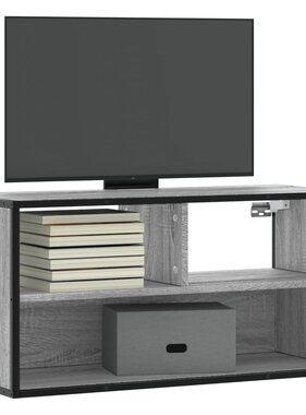 vidaXL Tv-meubel 80x31x39,5 cm bewerkt hout metaal grijs sonoma eiken