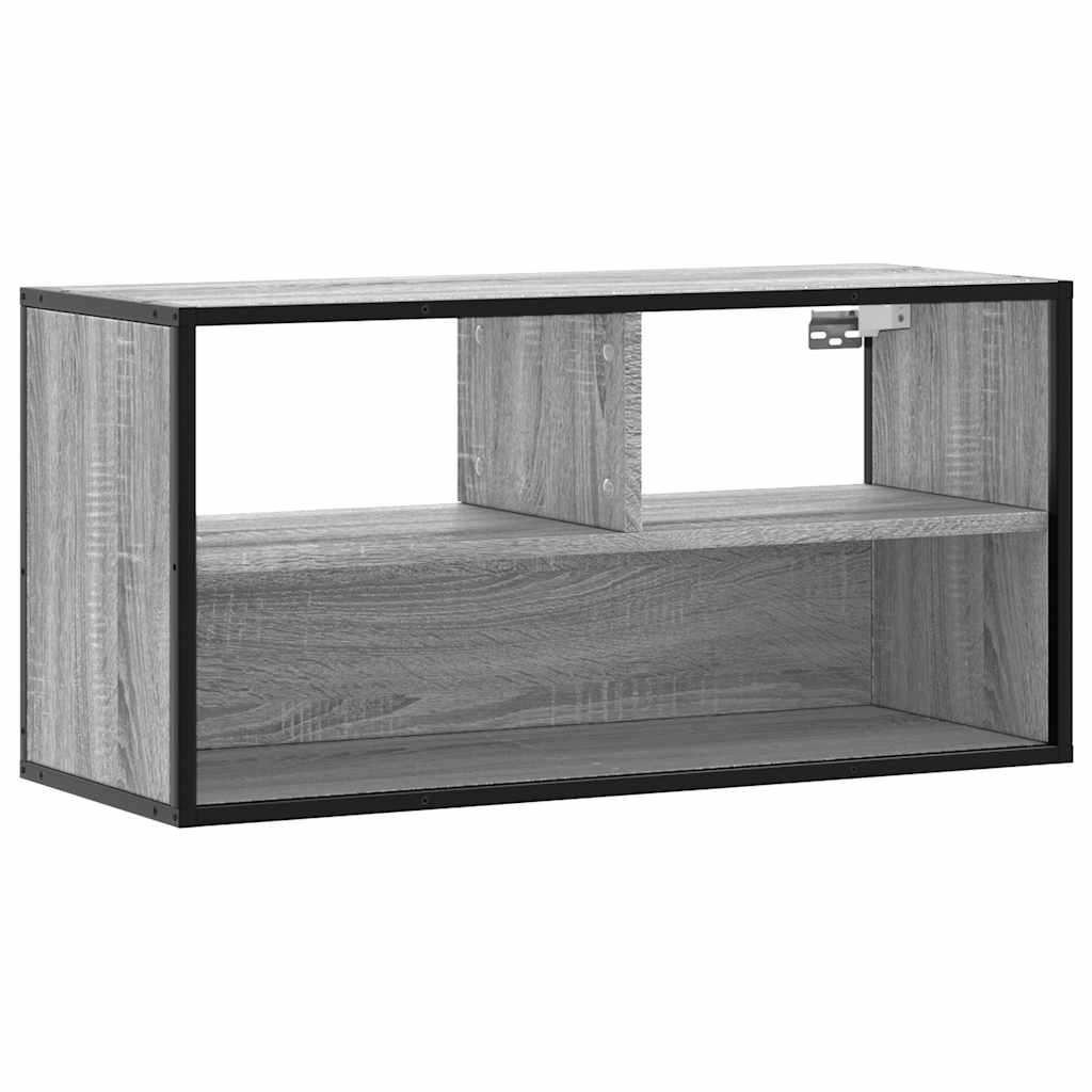 vidaXL Tv-meubel 80x31x39,5 cm bewerkt hout metaal grijs sonoma eiken