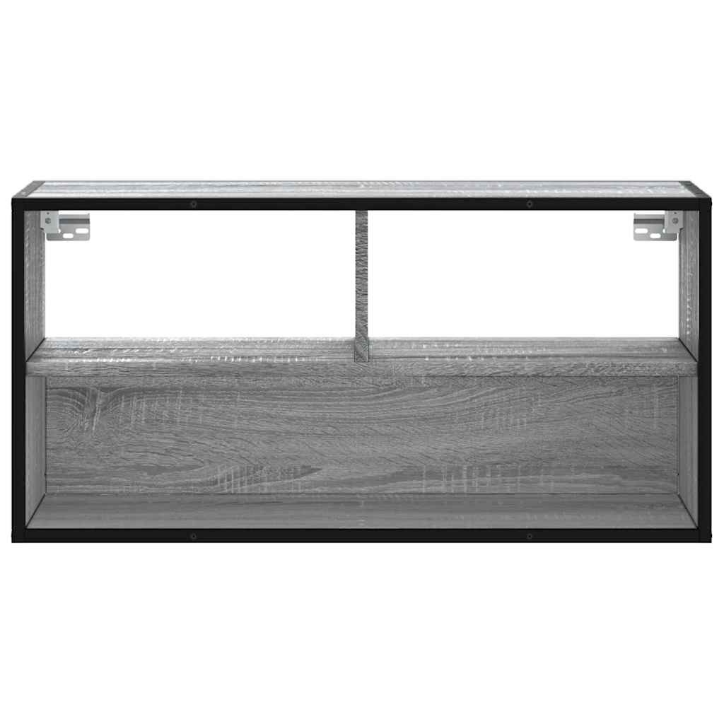 vidaXL Tv-meubel 80x31x39,5 cm bewerkt hout metaal grijs sonoma eiken