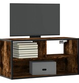 vidaXL Tv-meubel 80x31x39,5cm bewerkt hout metaal gerookt eikenkleurig