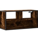 vidaXL Tv-meubel 80x31x39,5cm bewerkt hout metaal gerookt eikenkleurig