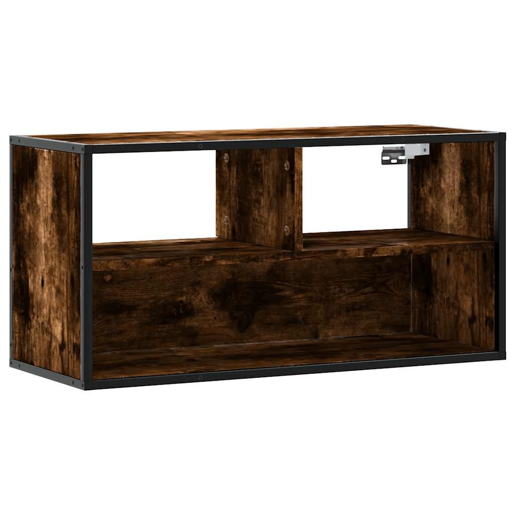 vidaXL Tv-meubel 80x31x39,5cm bewerkt hout metaal gerookt eikenkleurig