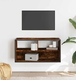 vidaXL Tv-meubel 80x31x39,5cm bewerkt hout metaal gerookt eikenkleurig