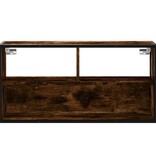 vidaXL Tv-meubel 80x31x39,5cm bewerkt hout metaal gerookt eikenkleurig