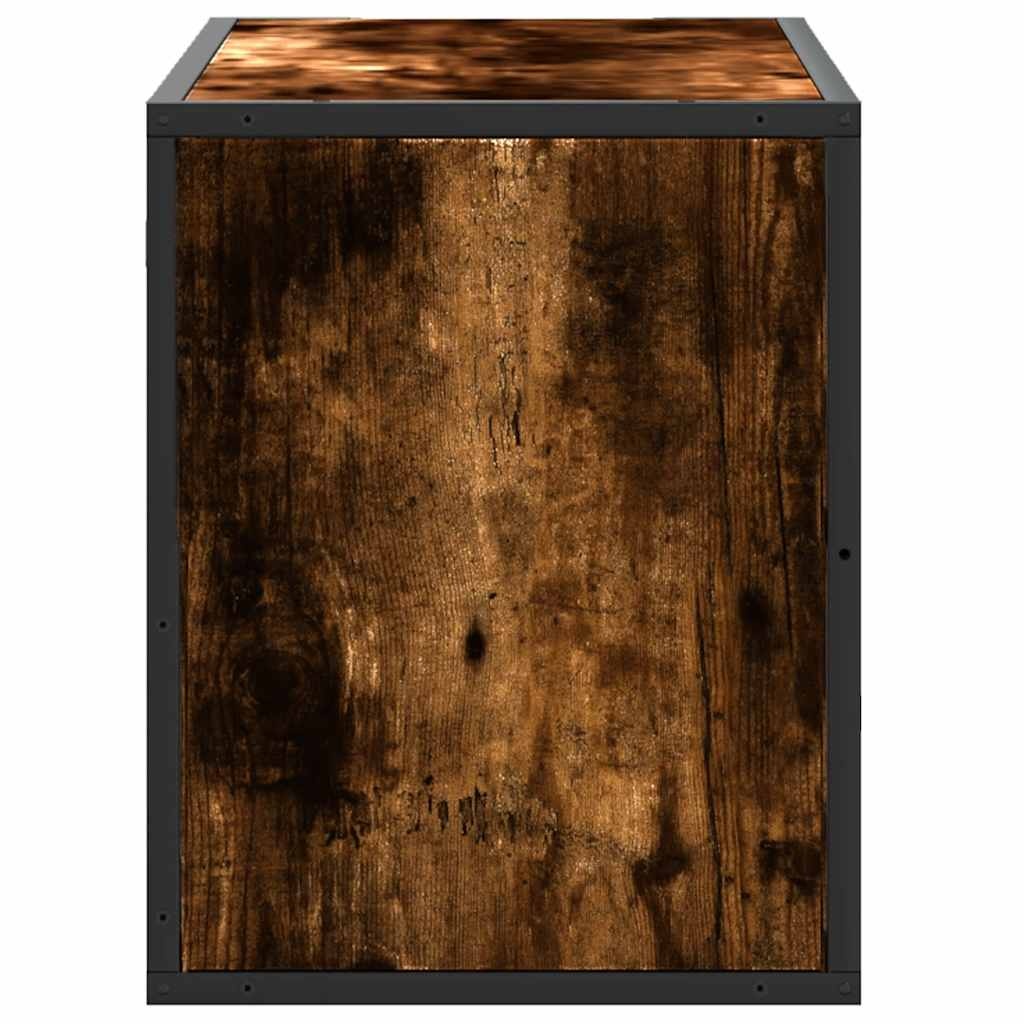 vidaXL Tv-meubel 80x31x39,5cm bewerkt hout metaal gerookt eikenkleurig